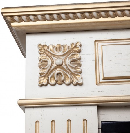Электрокамин RealFlame Siena 50 WT белый дуб с золотой патиной с очагом Saphir 50