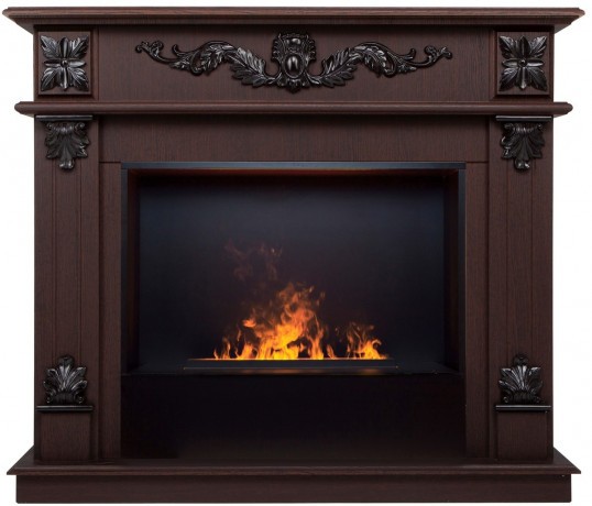 Электрокамин RealFlame Philadelphia 25,5/26 DN орех с очагом 3D Cassette 630 Black Panel