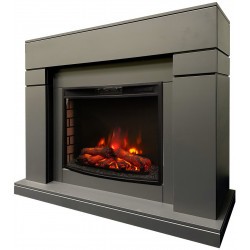 Электрокамин RealFlame Lindelse 25,5/26 GR серый c очагом Evrika 25,5 LED
