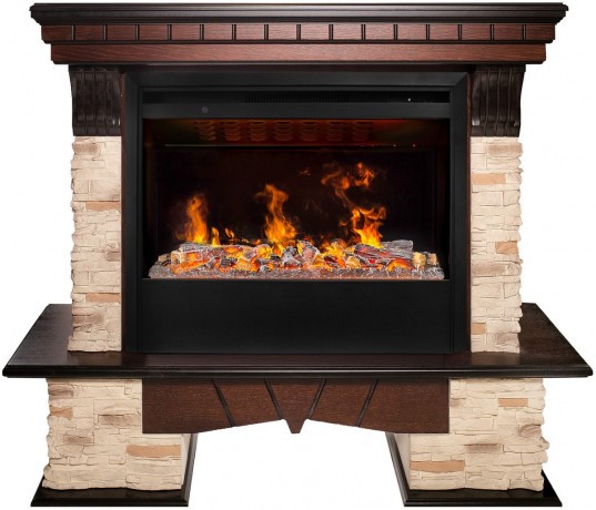 Электрокамин RealFlame Rockland AO античный дуб с очагом 3D Helios 26 SBG