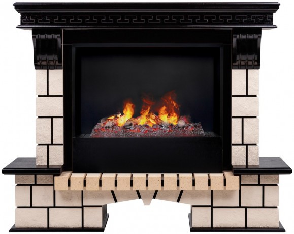 Электрокамин RealFlame Stone 26 AO античный дуб с очагом 3D Cassette 630
