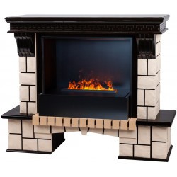 Электрокамин RealFlame Stone 26 AO античный дуб с очагом 3D Cassette 630 Black Panel
