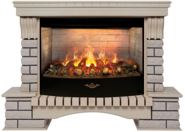 Электрокамин RealFlame Country 33/33W WT с очагом 3D Firestar 33