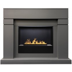Электрокамин RealFlame Lindelse 26 GR серый, графит c очагом 3D Cassette 630 Black Panel