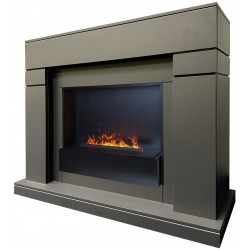 Электрокамин RealFlame Lindelse 26 GR серый, графит c очагом 3D Cassette 630 Black Panel