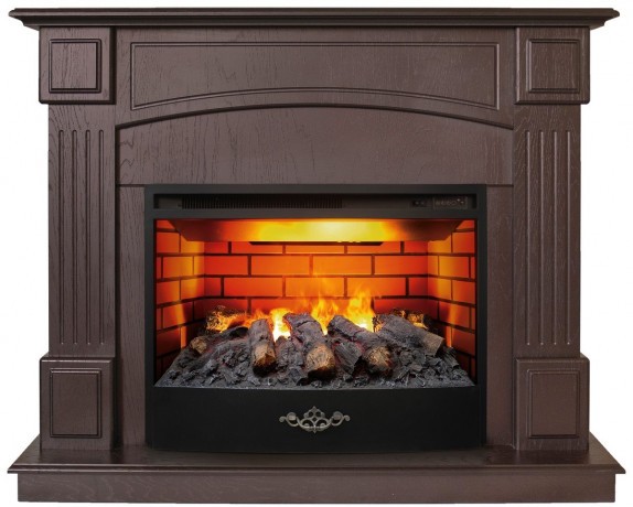 Электрокамин RealFlame Carolina 24/25,5 DN темный орех с очагом 3D Firestar 25,5