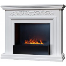 Электрокамин RealFlame Leticia 26 WT белый с очагом 3D Cassette 630 Black Panel