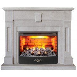 Электрокамин RealFlame Kellie 25,5/26 WT цвет белый камень с очагом 3D Firestar 25,5