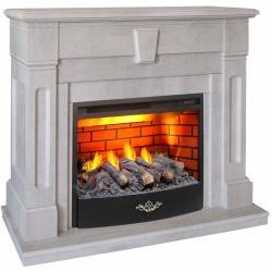Электрокамин RealFlame Kellie 25,5/26 WT цвет белый камень с очагом 3D Firestar 25,5
