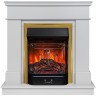 Электрокамин RealFlame Selena STD GR платиновый с очагом Majestic Lux Brass