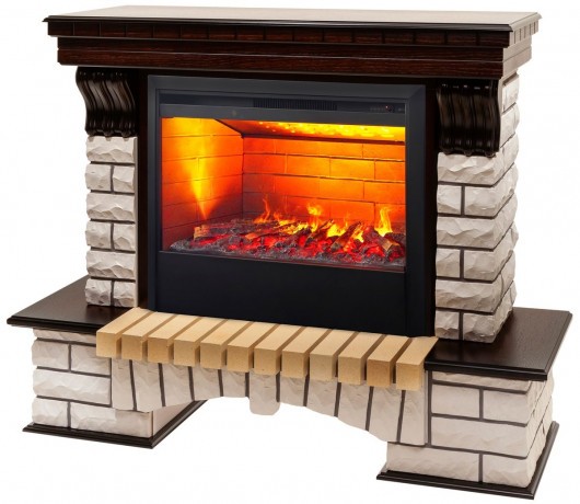 Электрокамин RealFlame Country 26 AO античный дуб с очагом 3D Helios 26