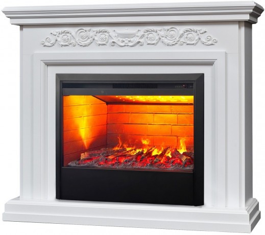 Электрокамин RealFlame Leticia 26 WT белый с очагом 3D Helios 26