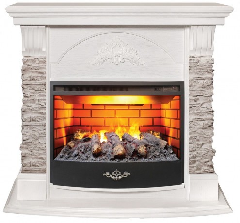 Электрокамин RealFlame Athena GR WT белый с очагом 3D Firestar 25,5