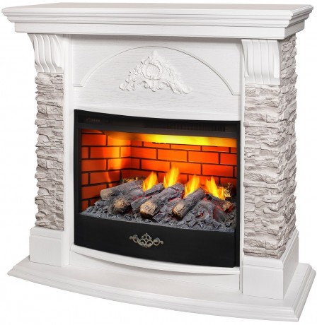 Электрокамин RealFlame Athena GR WT белый с очагом 3D Firestar 25,5