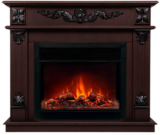 Электрокамин RealFlame Philadelphia 25,5/26 DN орех с очагом Moonblaze Black