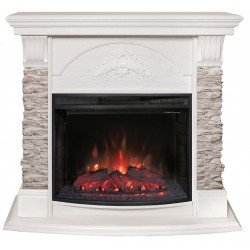 Электрокамин RealFlame Athena GR WT белый с очагом Evrika 25,5 LED