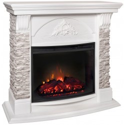 Электрокамин RealFlame Athena GR WT белый с очагом Evrika 25,5 LED