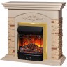 Электрокамин RealFlame Neapolis WT айвори с очагом Majestic Lux Brass