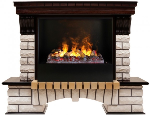 Электрокамин RealFlame Country 26 AO античный дуб с очагом 3D Cassette 630