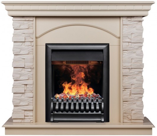 Электрокамин RealFlame Elford WT белый дуб с очагом 3D Oregan