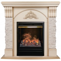 Электрокамин RealFlame Athena WT белый дуб с золотой патиной с очагом 3D Olympic