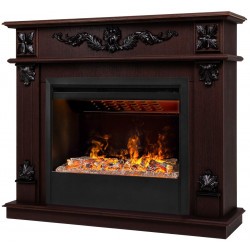 Электрокамин RealFlame Philadelphia 25,5/26 DN орех с очагом 3D Helios 26 SBG