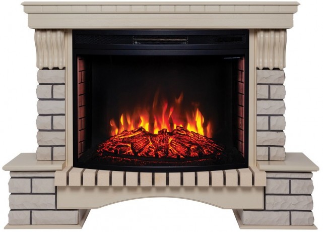 Электрокамин RealFlame Country 33/33W WT с очагом Firespace 33 S IR