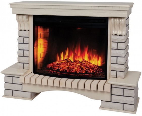 Электрокамин RealFlame Country 33/33W WT с очагом Firespace 33 S IR