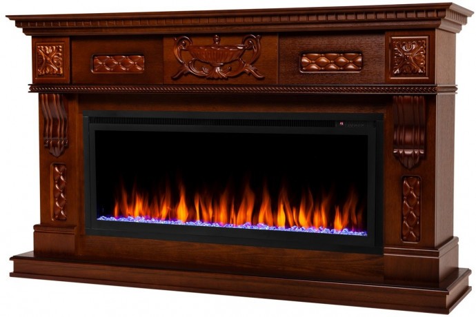 Электрокамин RealFlame Corsica 42/BV NT орех с очагом Saphir 42