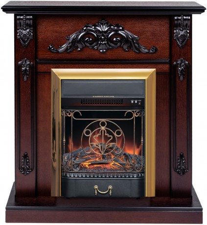 Электрокамин RealFlame Anita AO античный дуб с очагом Majestic Lux Brass