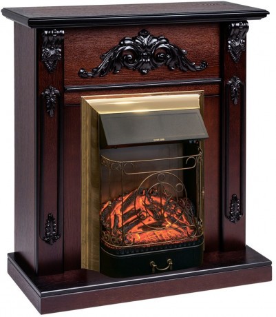 Электрокамин RealFlame Anita AO античный дуб с очагом Majestic Lux Brass